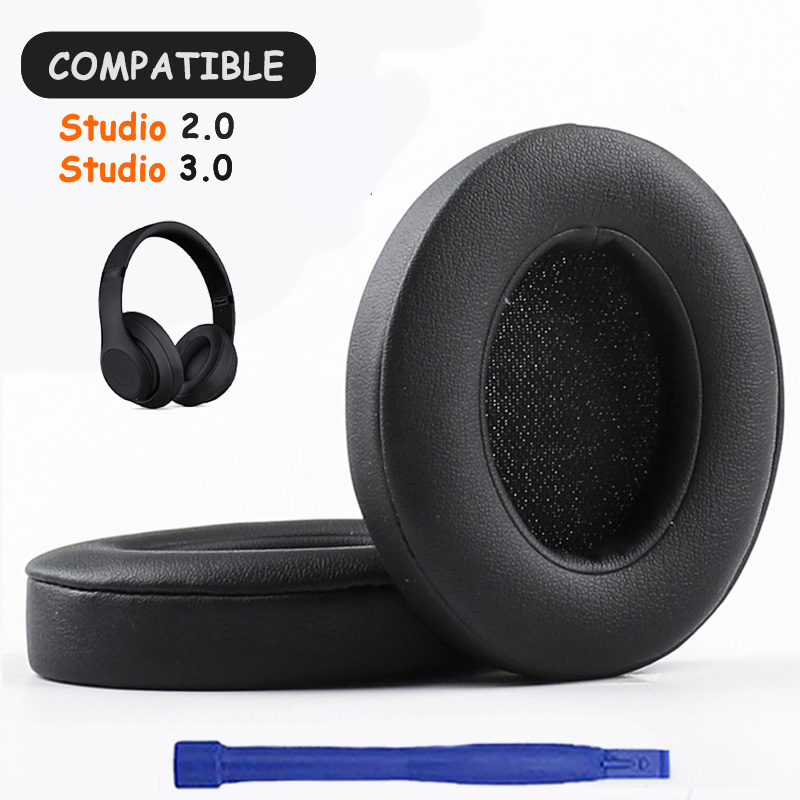 KUTOU Nauszniki do słuchawek Beats Studio 3 3.0 Nauszniki Studio3 Wymienne nauszniki Studio2 Nauszniki zestawu słuchawkowego Podkładka piankowa: Black
