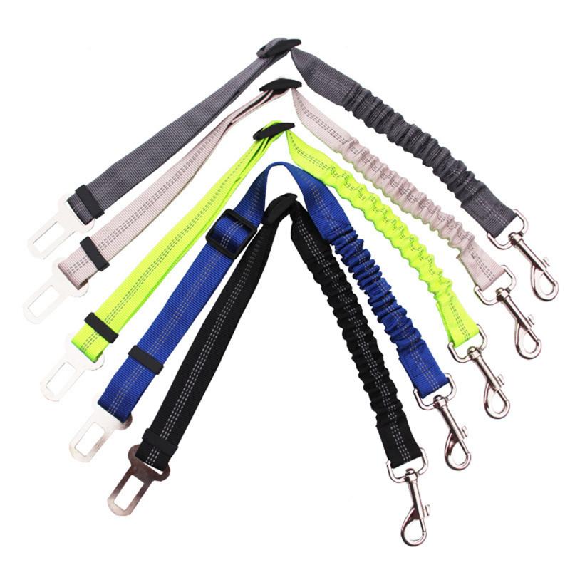 1Pcs Leiband Voor Hond Puppy Honden Kraag Verstelbare Elastische Reflecterende Huisdier Autogordel Autogordel Dierbenodigdheden reizen Clip M