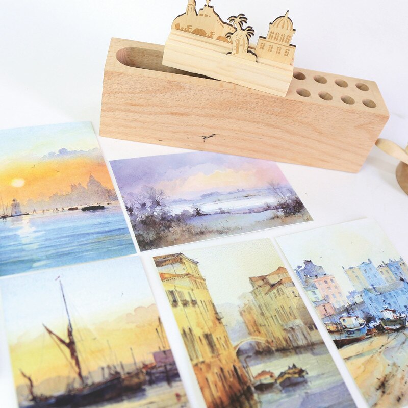 30 Pcs/set Beautiful City Scenery Postcard Vintage Style Postcard Set Greeting Cards Letter Paper Card Years Postcards