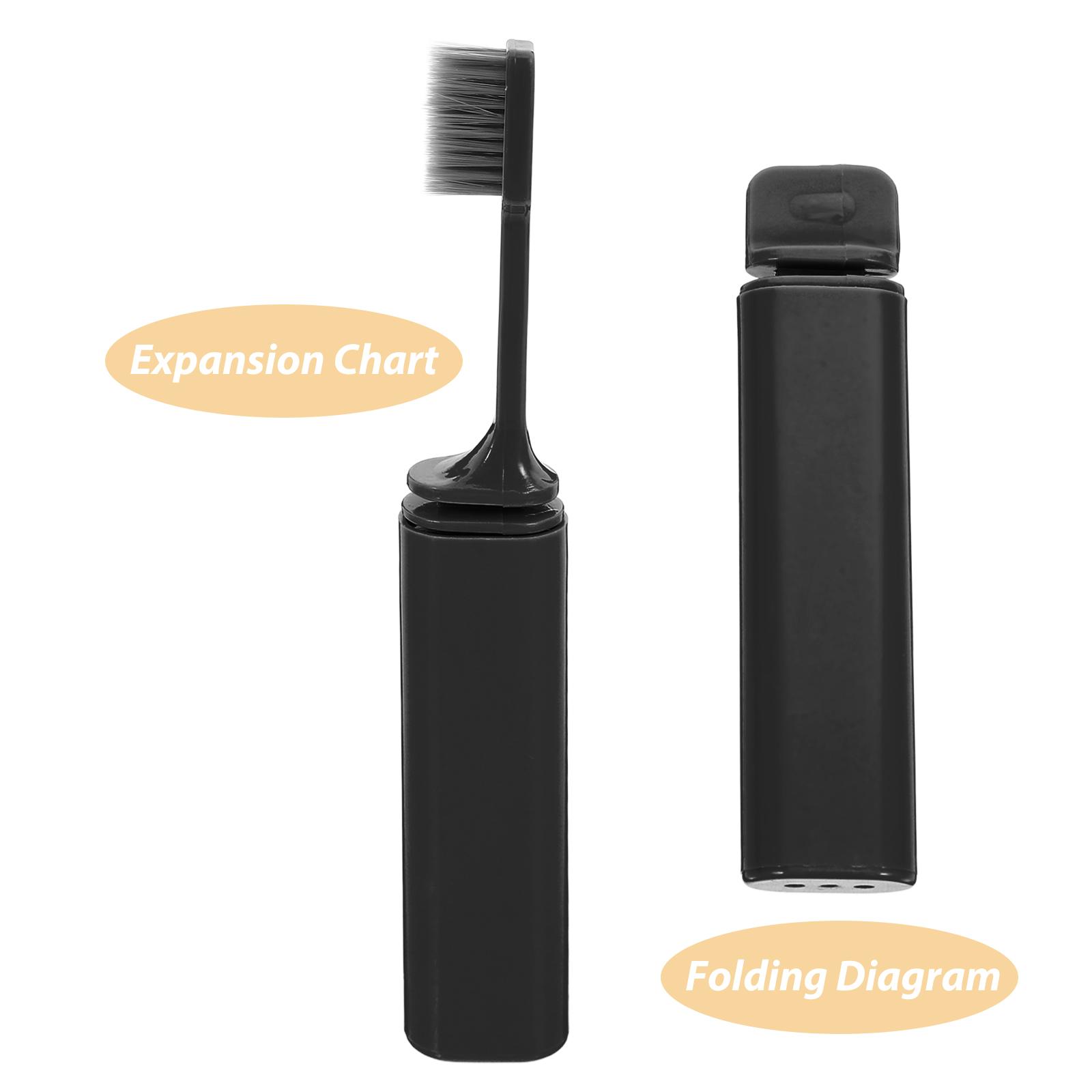 10-delige draagbare tandenborstel Zachte haren Opvouwbaar Stofdicht Reisvriendelijk Lichtgewicht grijze kleur tandenborstelset Campingzak