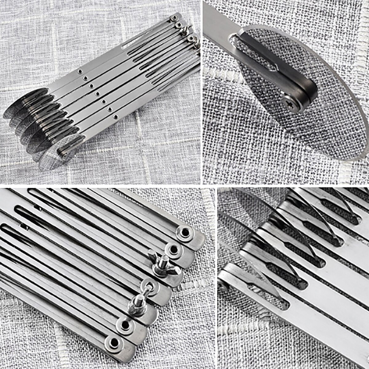 Pizza Cutter 5 Wielen Deeg Divider Verstelbare Pizza Cutter Roller Gebak Mes Cake Bakken Tools Zilver Massief