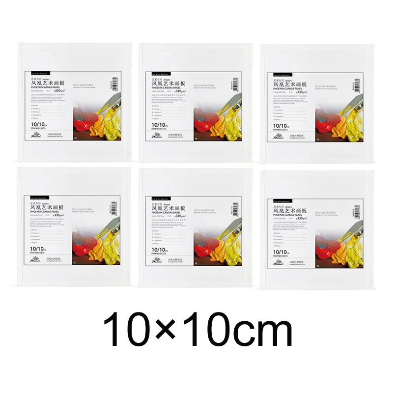 PHOENIX Canvas Panel Pure Cotton Drawing Board Oil Acrylic Painting Square Rectangle Round Oval Shape: 10x10 square