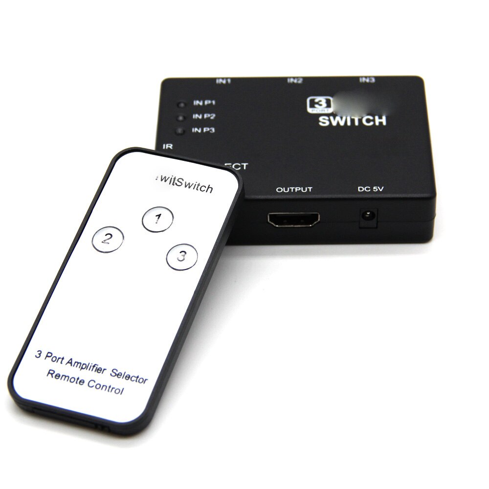 3 Poorten 1080 P Video HDMI Switch Splitter Hub Ondersteunt 3D voor HDTV PS3 DVD/Met IR afstandsbediening