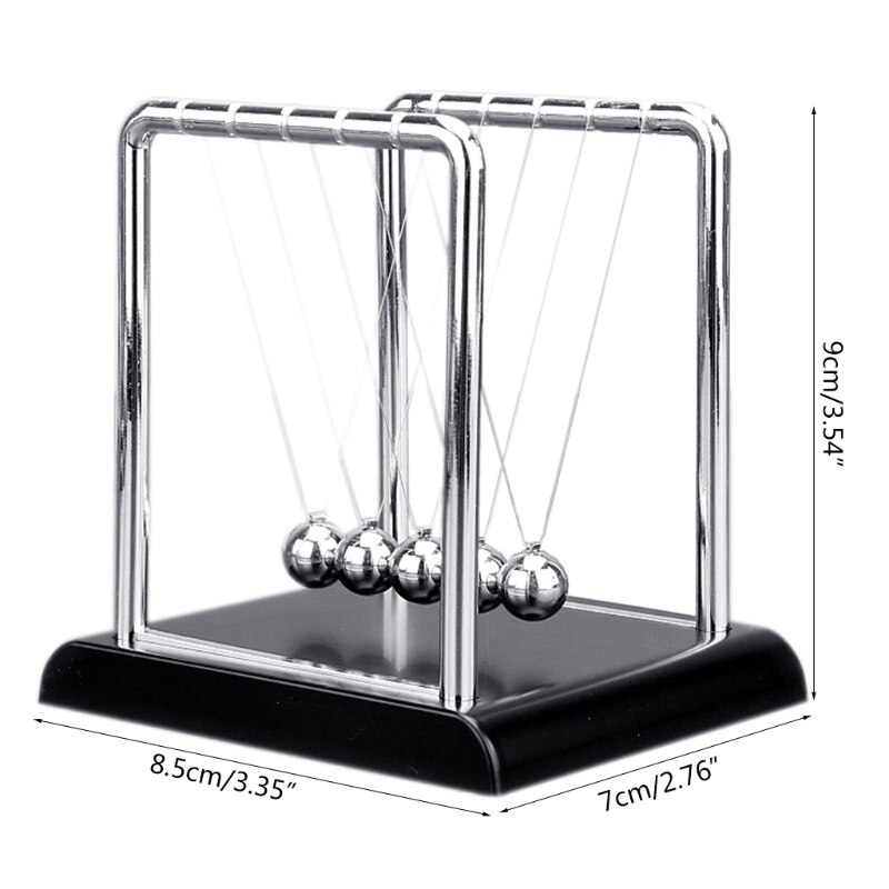 Y4UD Portable Newtons Cradle Balance Metal Ball Science Physic Toy Fingertip Fidget Swinging Ball Toy for Desktop Anti-stress
