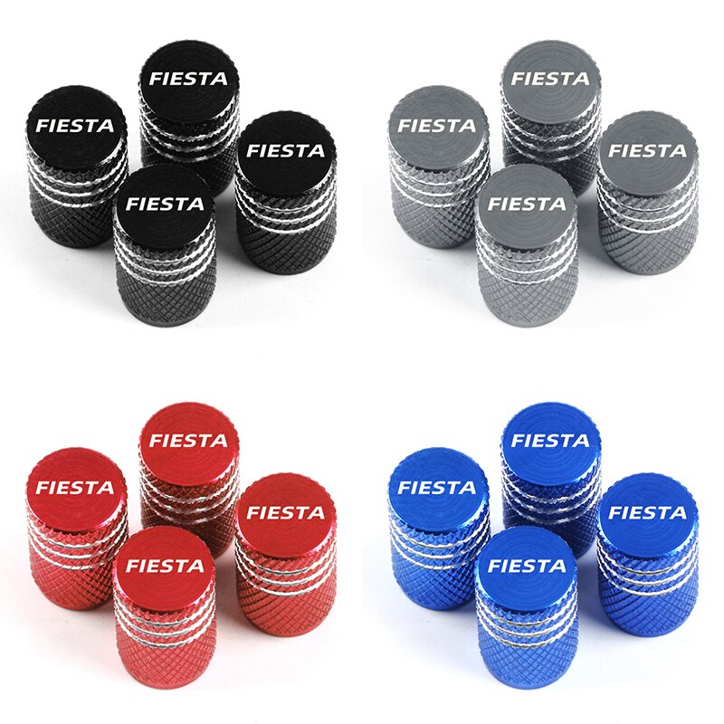 4 pièces/ensemble voiture pneu Valve tiges bouchon couverture pour Ford Fiesta aluminium pneu roue anti-poussière casquettes accessoires
