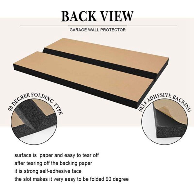 Protector de pared para garaje Protector de esquina de pared de espuma para garaje de estacionamiento-Protector de borde de pared protege tu coche, pared de garaje, esquina de pared E