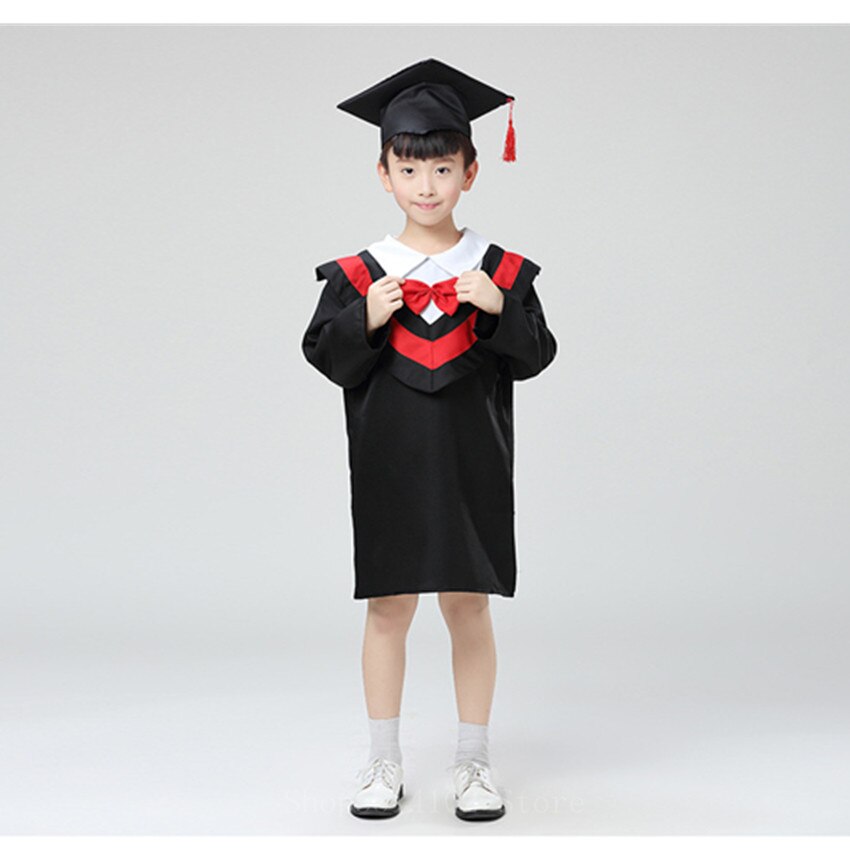 Kinderen vrijgezellenjurk optreden jurk kleuterschool afstuderen fotoshoot kleurblok halslijn strik schooluniform