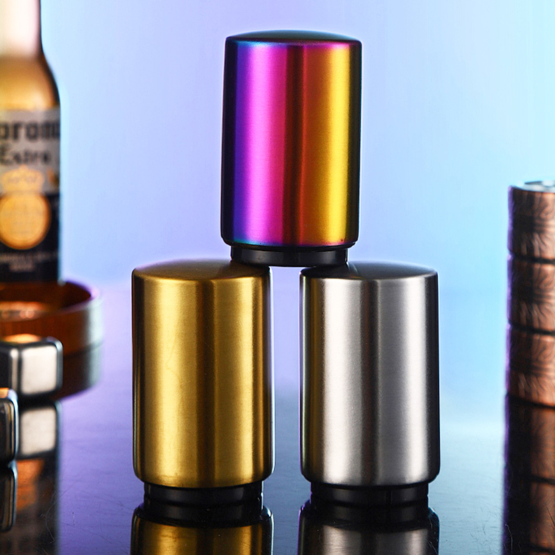 Konco Magnetic Automatic Beer Bottle Opener Stainless Steel Magnet Jar Opener Kitchen Bar Accessoris Wine Can Openers