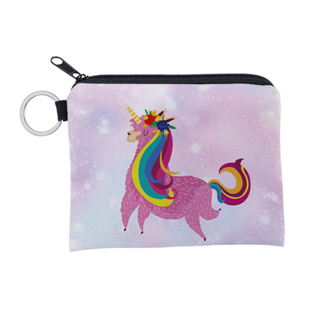 Jomtokoy alpaca udskrivning vandtæt pung kort nøglepose lille lynlås mønt pung kortholder mini firkantet tegnebog: Lqb 3015