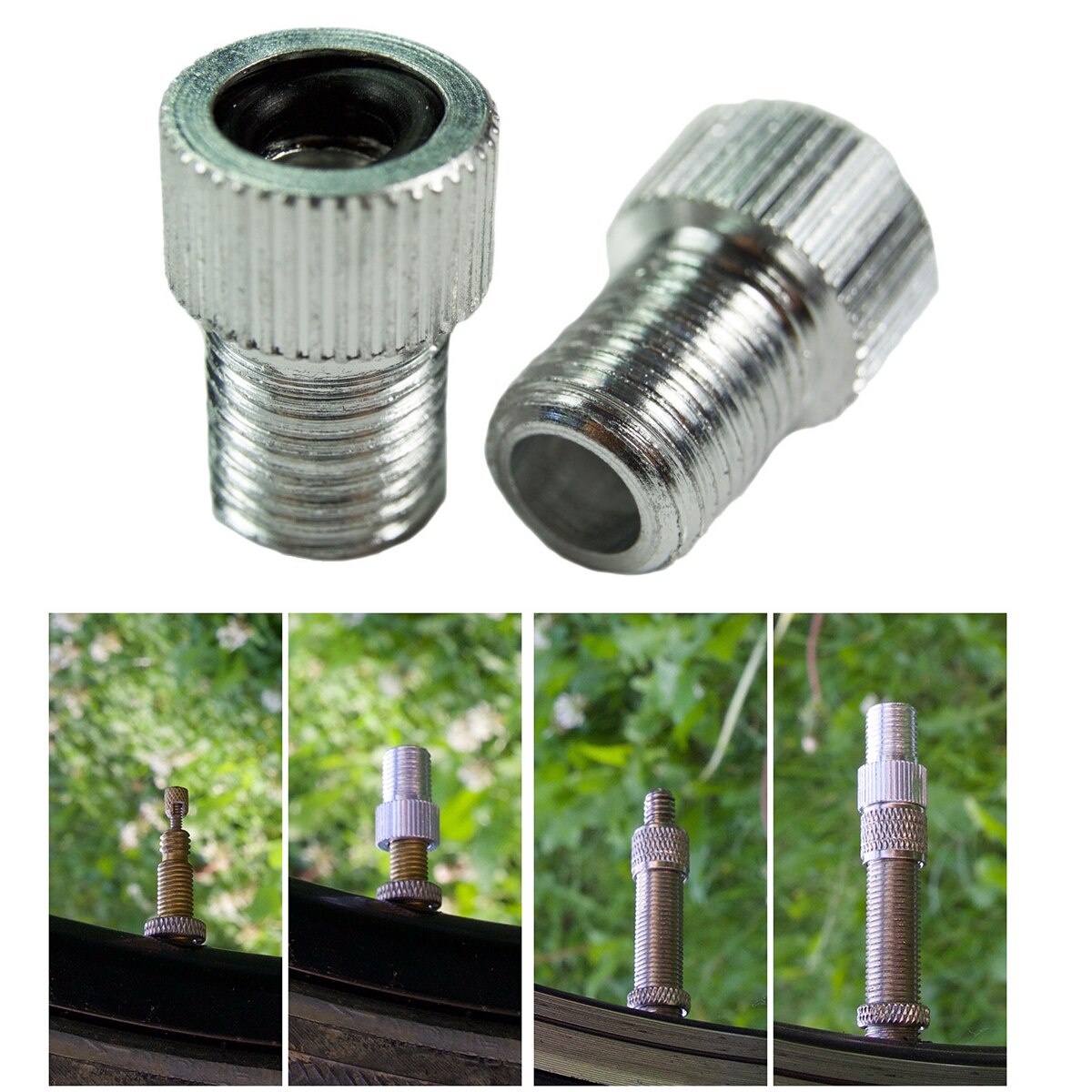 2 st cykelventil adapter pump mtb cykel luftventil adapter hjul gasadaptrar cykel munstycke rör verktyg tillbehör 2 färger