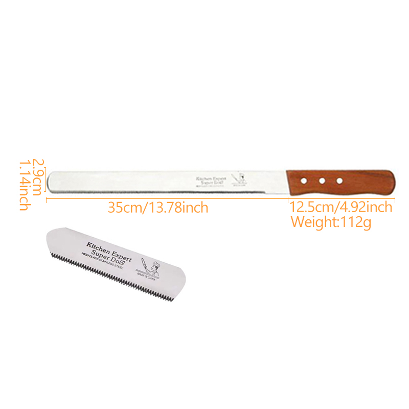 8/10/12/14 Inch Best Serrated Bread Knife Cake Cutting Knife Long Baguette Cutter Stainless Steel Loaf/Bread Slicer/Slicing 0085: Fine tooth  14inch