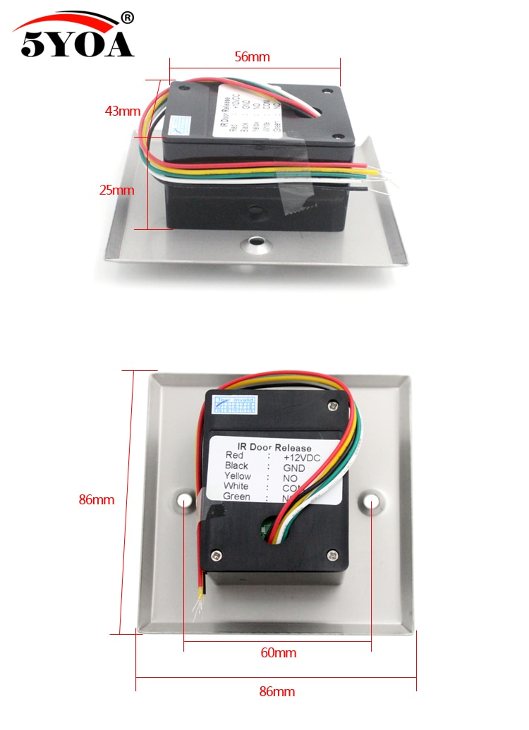 Infrared Sensor Switch No Touch Contactless Switches Door Release Exit Button with LED Indication