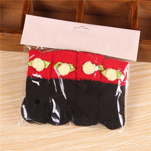 4 stuks / set kattenpoot tafelvoet sokken stoelpoot gebreide hoezen vloerbeschermers antislip gebreide sokken meubels cartoon woondecoratie: 15