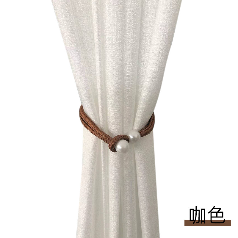 2/1 Uds. Clip de cortina de perlas pequeñas, soportes de cortina, Clips de hebilla para atar, hebilla de bola colgante, accesorios decorativos para cortina: Borgoña / 55-90 cm