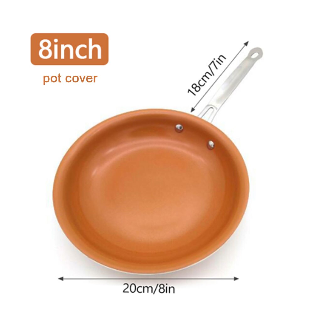Non-stick Copper Frying Pan with Ceramic Coating Induction Cooking Dishwasher Safe Pan Pizza Pancake Gas Cooker Pans: 10inch with cover