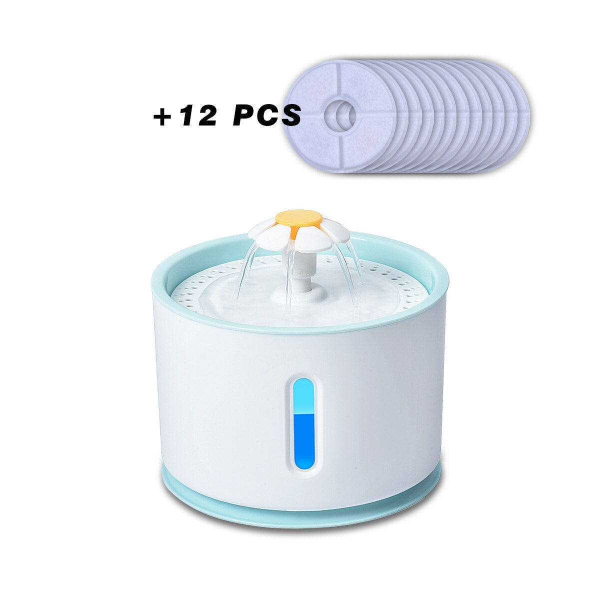 2.4L Automatic Pet Cat Water Fountain with LED Electric USB Dog Cat Pet Automatic Feeder Bowl Pet Drinking Fountain Dispenser: 34-pp-12
