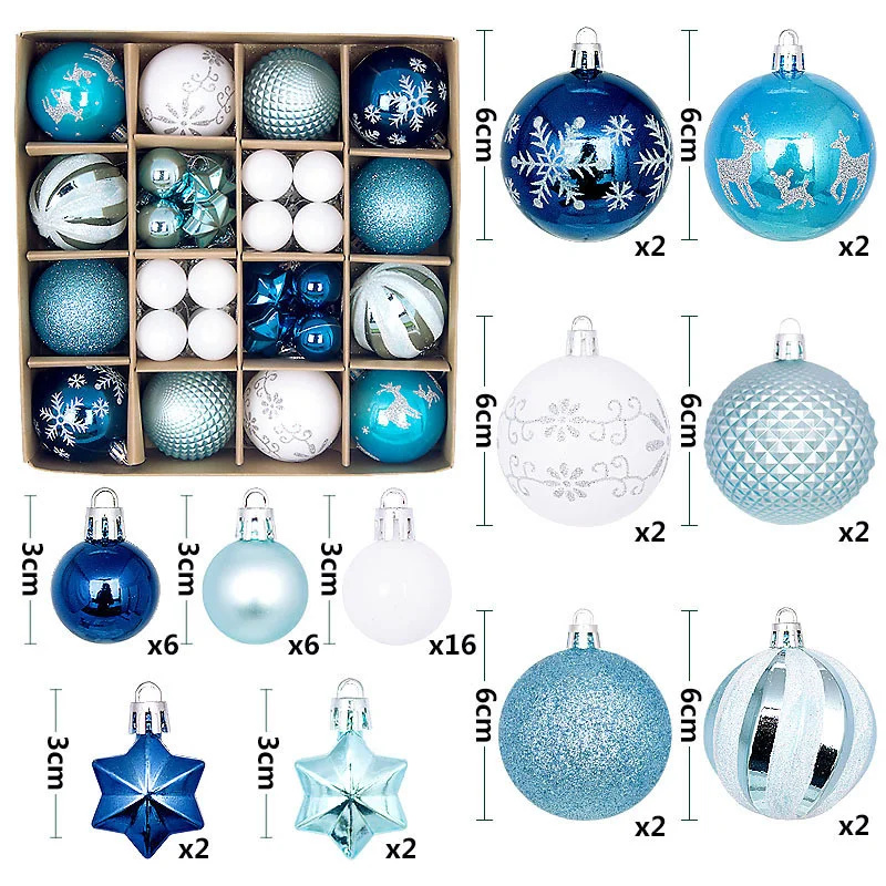 Christmas Tree Decoration 42PCS 6CM Balls Ornaments Set For Xmas Hanging Home Supplies Christmas Year Party: VIOLET/紫罗兰