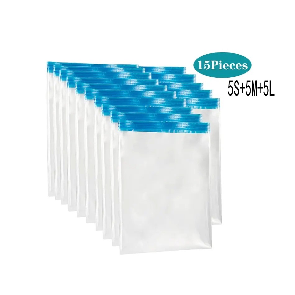 Travel Compression Bags, Roll Up Travel Space Saver Bags for Luggage, Cruise Ship Essentials Cothes: Blue