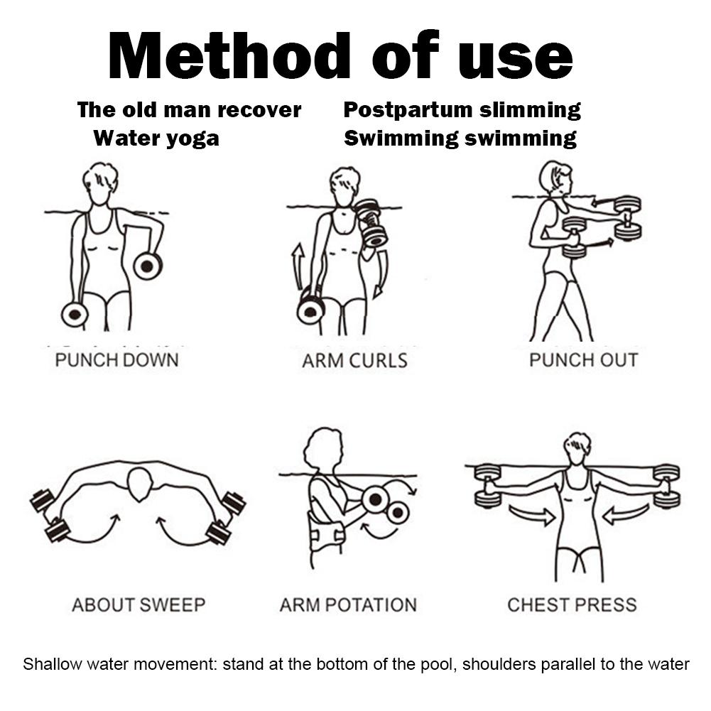 Diy água destacável aquáticas haltere eva barbell aquas fitness natação exercício acessório equipamentos de fitness