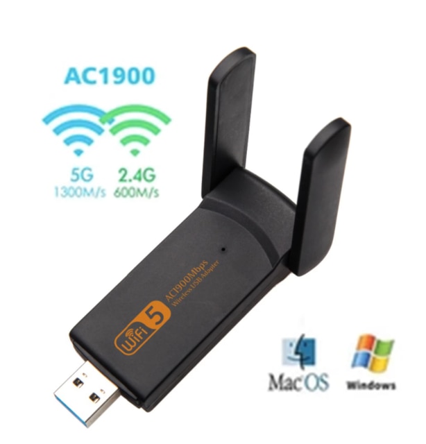 USB WiFi Adapter 600Mbps 2.4GHz 5GHz WiFi Antenna Dual Band 802.11b/n/g/ac Mini Wireless Computer Network Card Receiver: 1900Mbps Model A