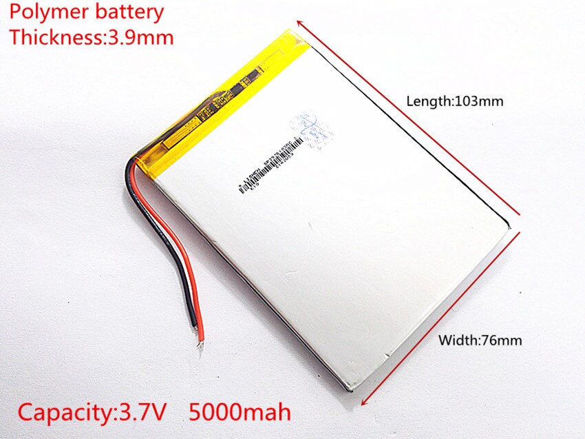 Li-po 1 stks/partij 3.7 V hoge capaciteit lithium polymeer batterij, 3976103, 5000 mah zon N70 7 inch tablet batterij