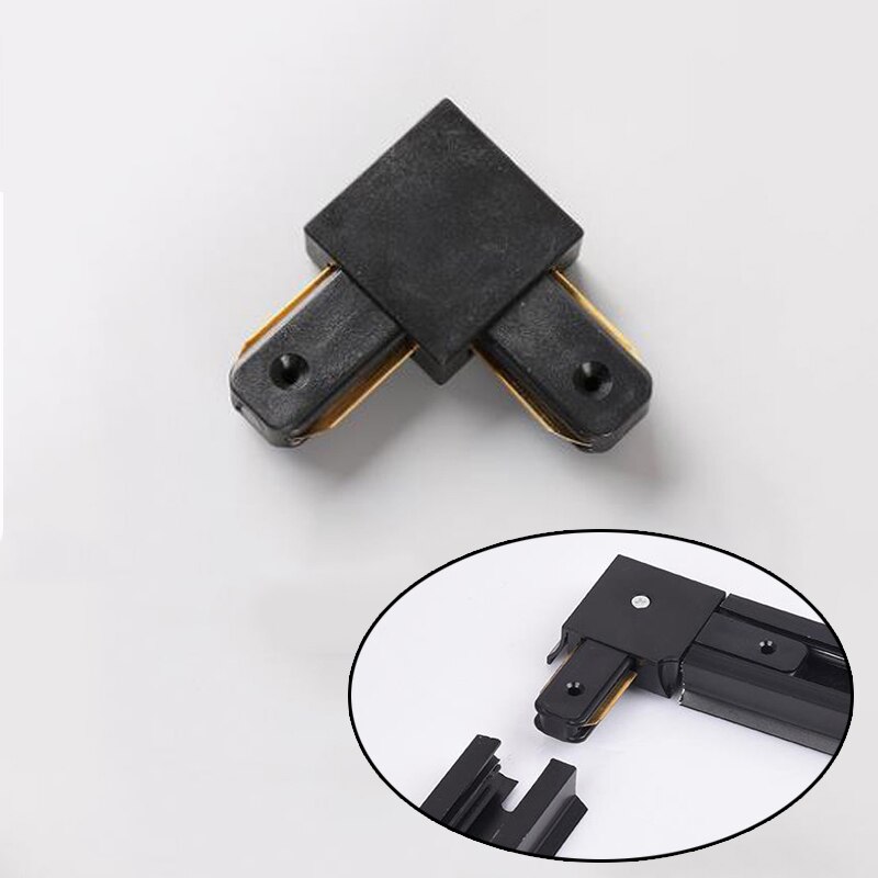 Black/white 0.5M 1M Led Track Rail 220V Aluminum Led Track Light Rails Straight/L Shape Connectors for Track Rail Spotlight