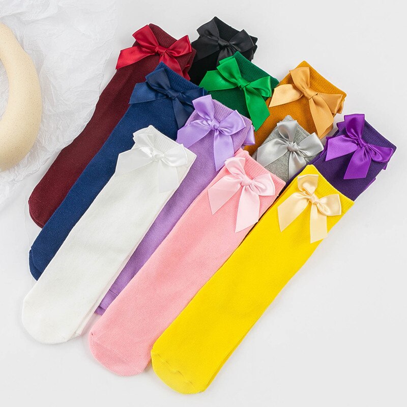 CozyWay – chaussettes hautes pour bébés filles, 1 paire de bas longs à volants pour nourrissons et tout-petits, uniforme scolaire, Leggings