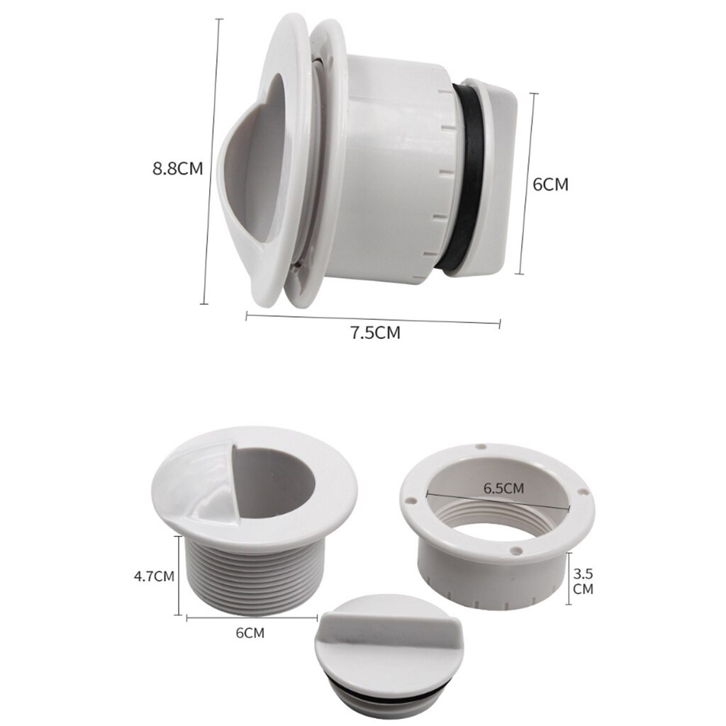 Bouchon de vidange pour bateau marin | 2.4 ''éperon montage sur pont, Valve Scupper, bouchon de bonde pour bouchon de vis