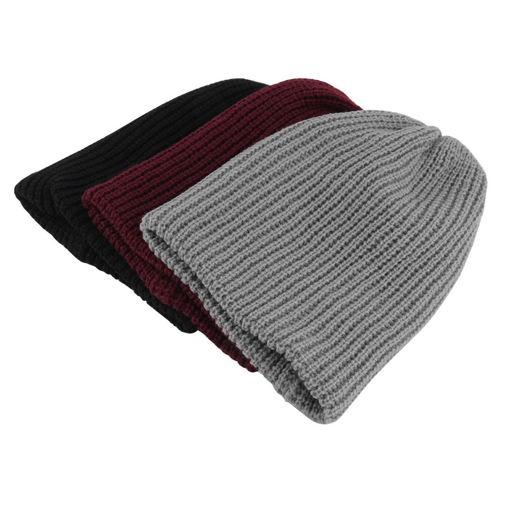 Casual Chic Mannen Losse Beanie Zwarte Hoed Caps Winter Vrouwen Mannen Skullies Warmte Gebreide Mutsen Effen Kleur oversized