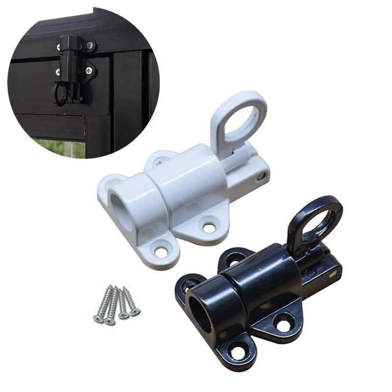 1PCS Solid Aluminum Alloy Door Bolt Latch Pull Ring Spring Bounce lock Sliding Screen window safety Furniture Hardware