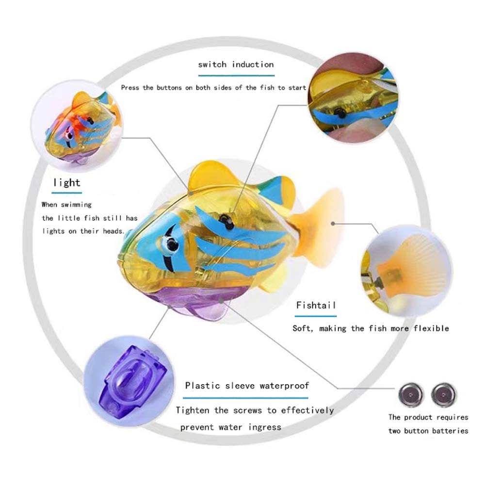 Katze Interaktive Elektrische Fische Spielzeug Wasser Katze Spielzeug für drinnen Spielen Schwimmen Roboter Fisch Spielzeug für Katze und Hund mit LED Licht Haustier Spielzeug