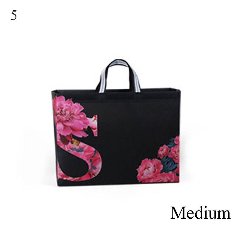 Eco Waterproof Women Shopping Bag Reusable Shopping Bag Print Tote Bag No Zipper Pouch Women Storage Bags Organizer: 5 medium