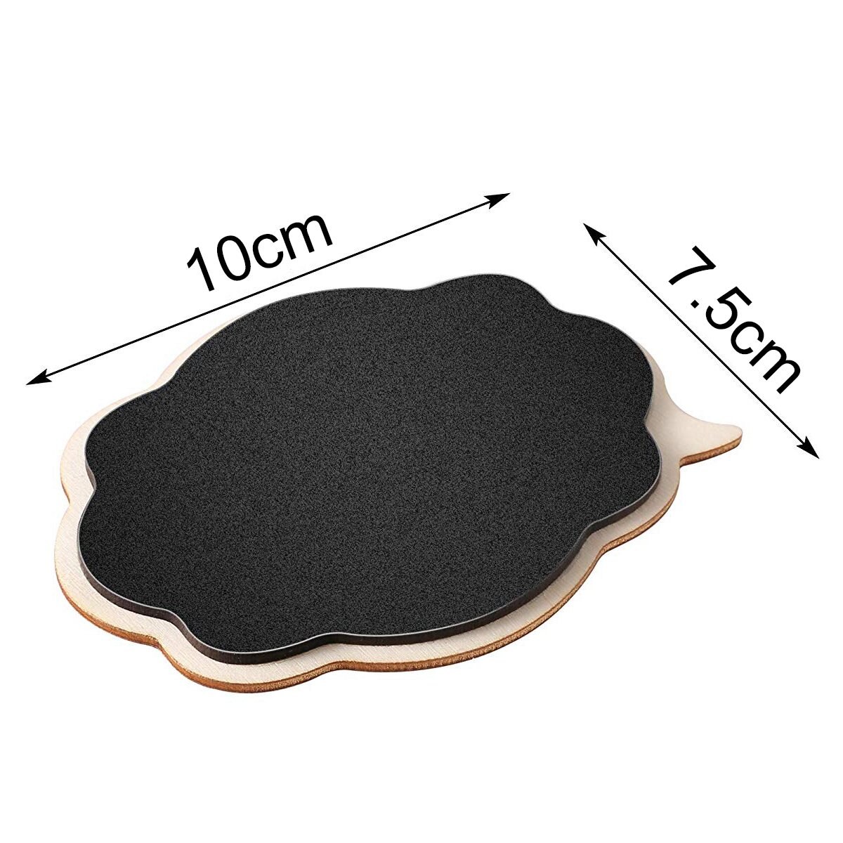 Ppyy -Mini Dikkere Black Krijtborden Borden Te Vegen Uit, 10 Pcs Hout Kleine Messaging Board Tekenen Naamkaartjes Voor Bruiloften,