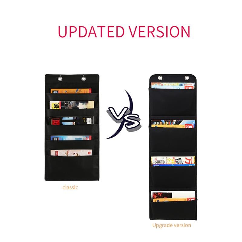 Oxford Cloth Storage Pocket Chart Hanging File Folding Holder Cascading Fabric Organizer For Office And School Room Black