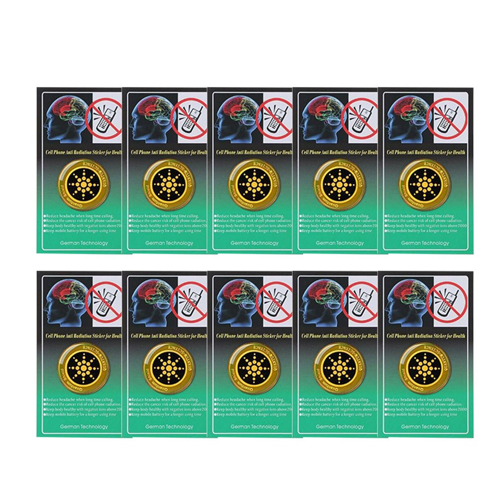 1/6/10 Pcs Radiation Shield Cell Phone Anti-Radiation Sticker Protection for Mobile Phone DOM668: 10 PCS Gold A