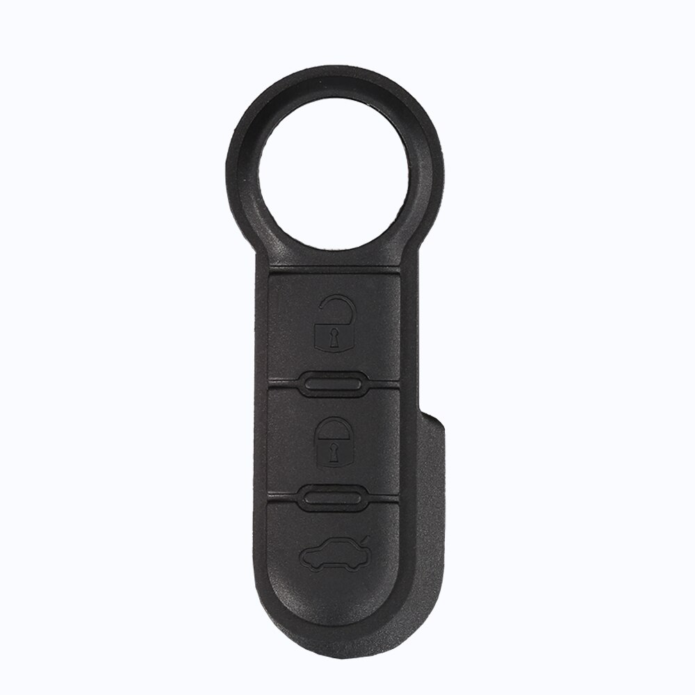WhatsKey, almohadilla de goma suave de 3 botones, funda de reparación de llave remota con tapa para Fiat 500 Panda Abarth Punto Stilo Ducato Bravo, almohadilla de repuesto para llave de coche: Gris