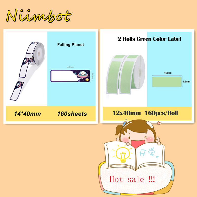 Label Printer Portable Pocket Label Printer Mini Sticker Bluetooth Thermal Label Printer Home Office Printer Paper Niimbot D11: 3Rolls dg