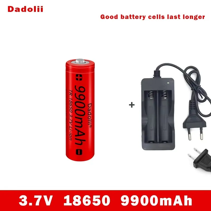 18650 batterie batterie Rechargeable 3.7V 18650 9900mAh capacité Li-ion batterie Rechargeable pour lampe de poche torche batterie + chargeur: Violet