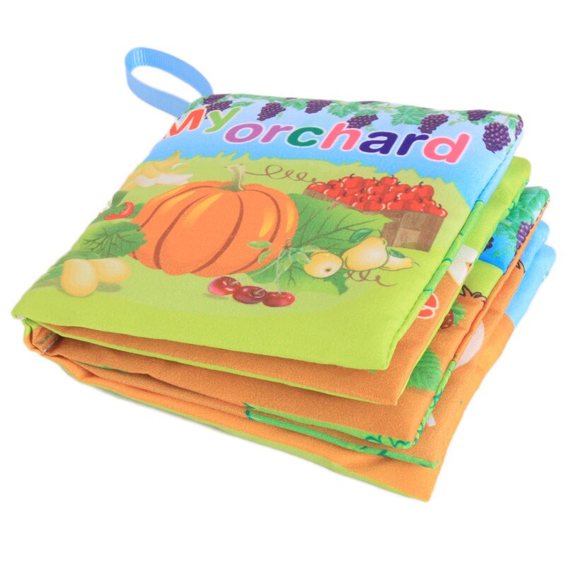 10 pagina's speelgoed voor baby's, vroege ontwikkeling, stoffen boeken, kleurrijk educatief activiteitenboek: Mijn boomgaard