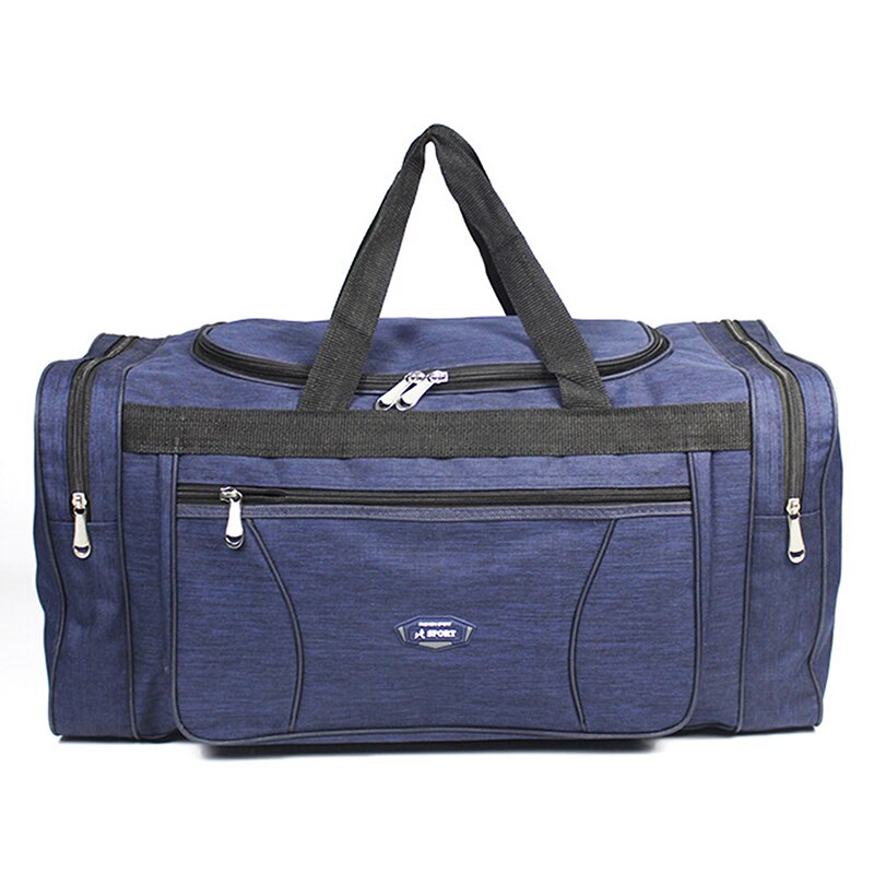 Oxford-bolsas de viaje impermeables para hombre, bolsa de viaje de mano, grande, de negocios, de gran capacidad, para fin de semana: blue M