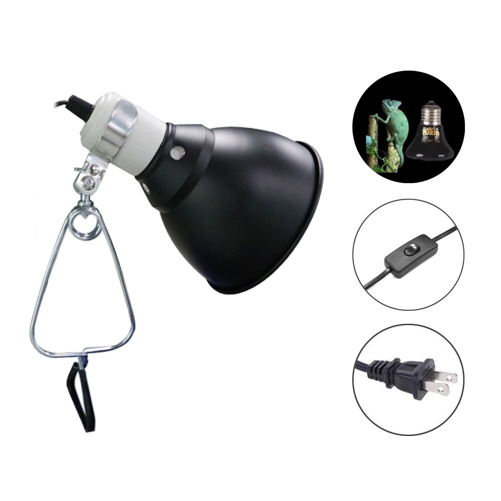300W E27 100-240V lampe ensemble éclairage Uvb Reptile chauffage lampe support pour animaux de compagnie lumière porte-ampoule abat-jour émetteur lampe directe: US