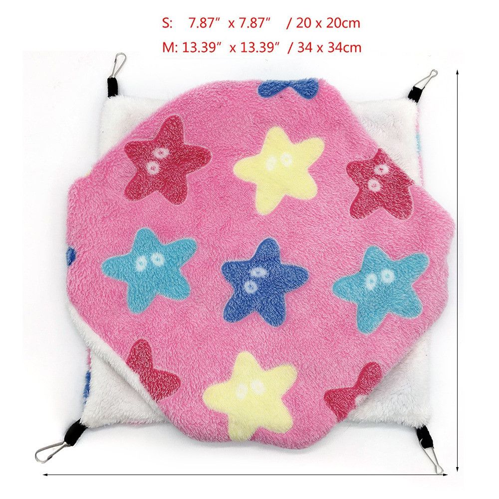 Small Pet Hammock Hanging Beds Hamster Cage Ferret Rat Squirrel Beds Comfortable Double-layer Plush Cotton Nest Pet Sleeping Bag