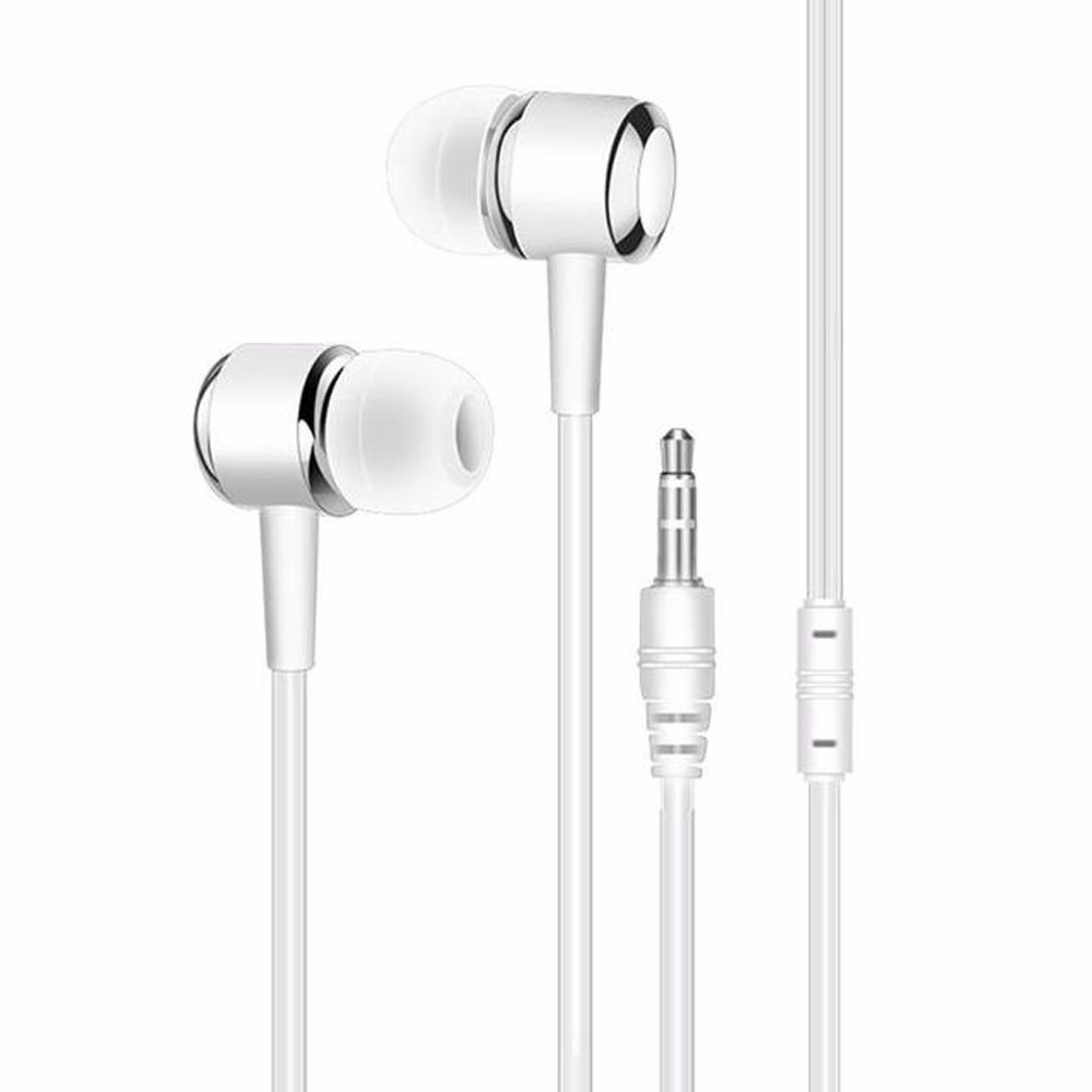 Universele 1.2 M Lengte 3.5Mm Plug Sport Oortelefoon Wired Super Bass Music Headset Voor Pc Laptop Smartphone Bedrade Koptelefoon: white