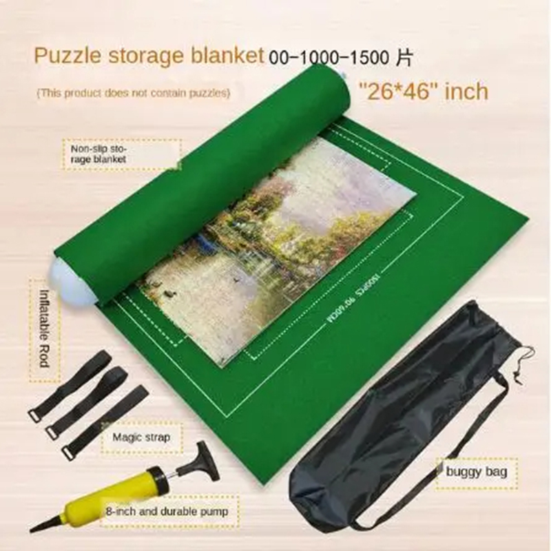 Professionele Puzzel Rolmat Deken Vilten Mat tot 1500/2000/3000 Stuks Accessoires Puzzel Draagbare Reizen Opbergtas: Roze