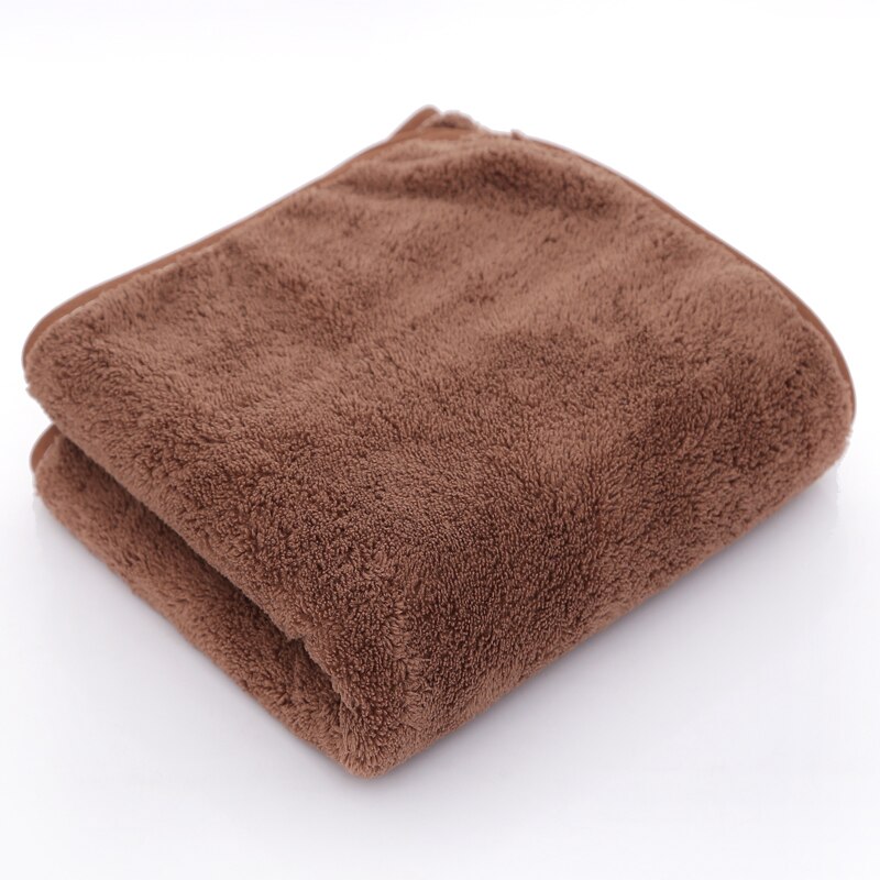 High-density Coral Velvet Towel Solid Color Soft Face Towel Thick Highly Absorbent Household Towel: Brown