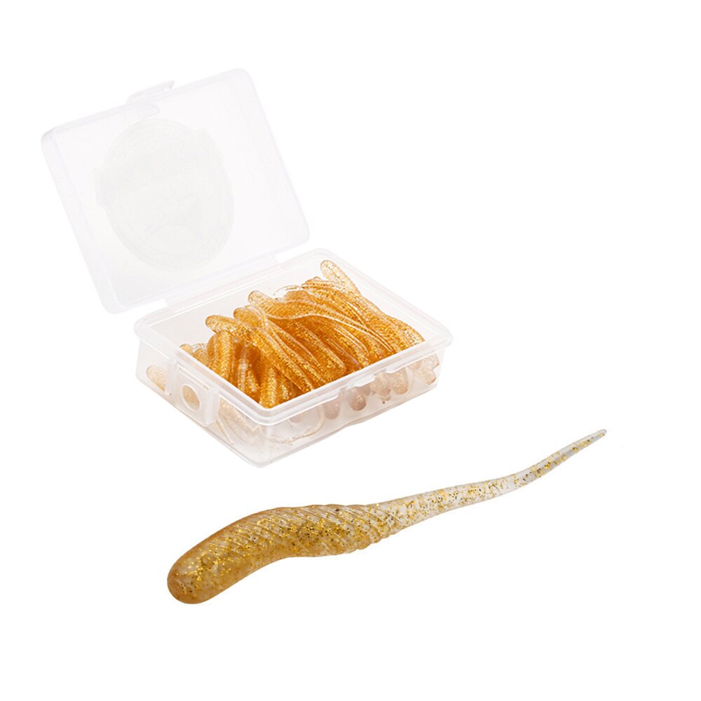 JOHNCOO 50pcs Fishing Lure Rock Fish Soft Bait 40mm 0.34g Silicone Bass Rockfish Swimbait Jig Lure Plastic Baits Worm: E
