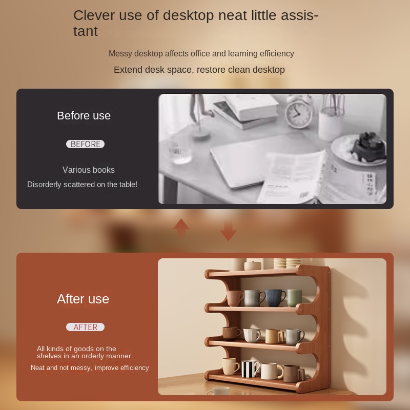 Realife Desktop Storage Rack Multi-layer Storage Rack Bookshelf Kitchen Supplies Office And Home Cup Holder Household Good Items