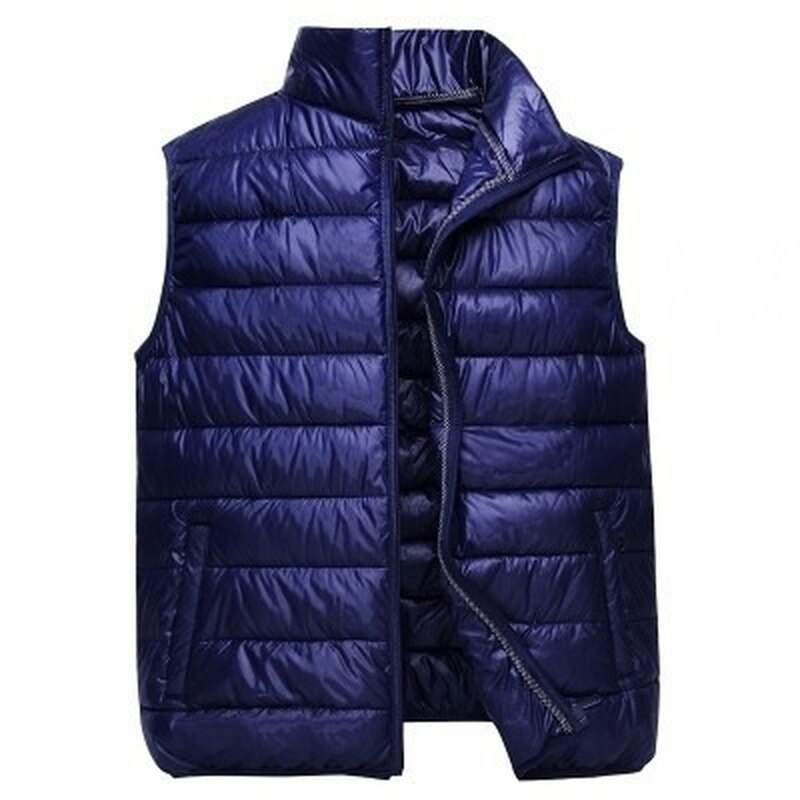 Zogaa Winter Mouwloze Jas Voor Mannen Toevallige Warme Solid Parka Vest Mannelijke Slim Fit Rits Werk Vesten Vest Plus Size S-4XL