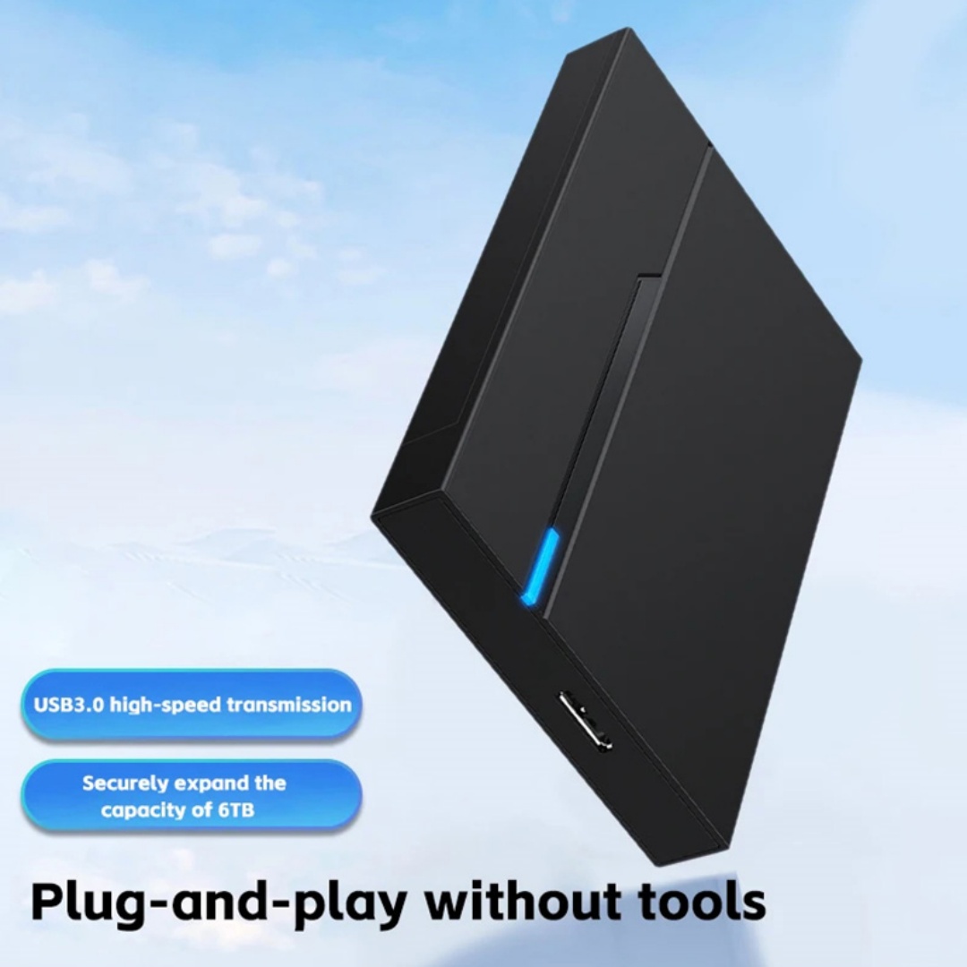 2,5-Zoll-Gehäuse für externe Festplatten, USB 3.0/3.1-Schnittstelle, unterstützt 6 TB, passend für 7 mm/9,5 mm SATA SSD/HDD für Laptop-PC