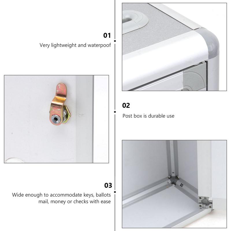 Aluminum Alloy Suggestion Box Wall Mounted Mailbox Letter Holder Outdoor Security Lockable Post Box Home Garden Decor With Lock